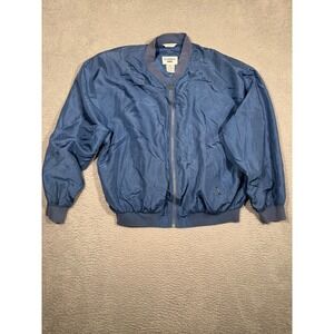 Summa Silk Bomber Jacket Blue XL Lightweight Zip Up Outerwear